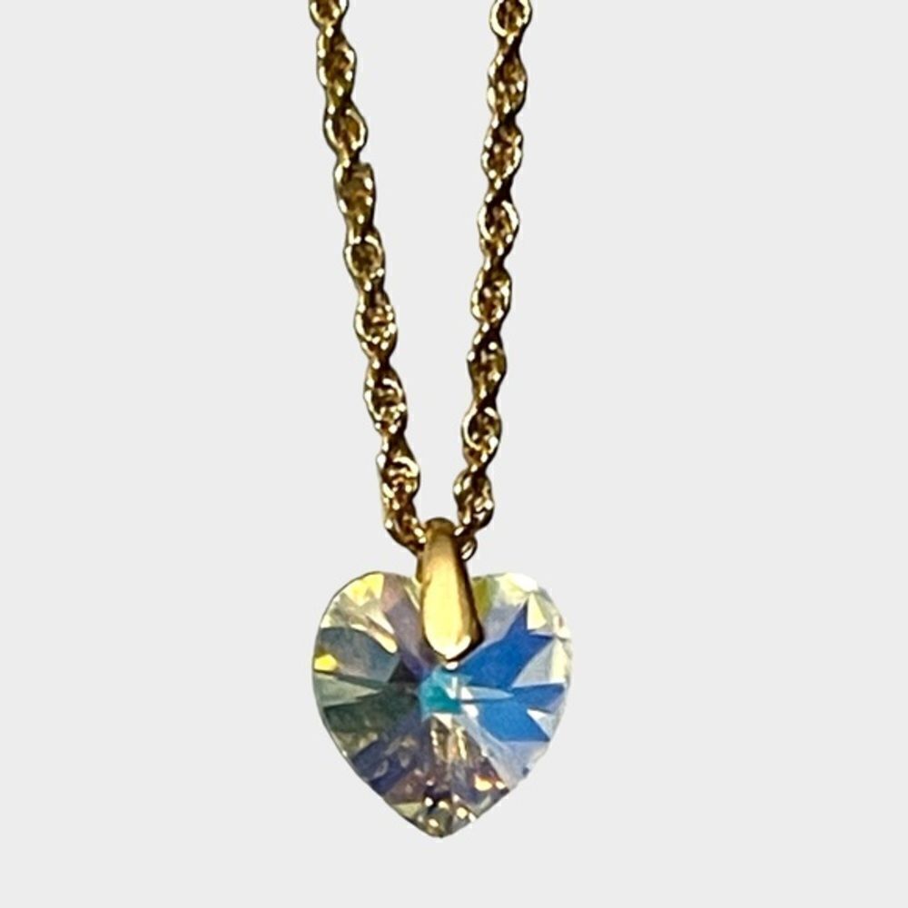 BMNY 14K Gold Plated Swarovski Crystal Elements Allure Heart Necklace